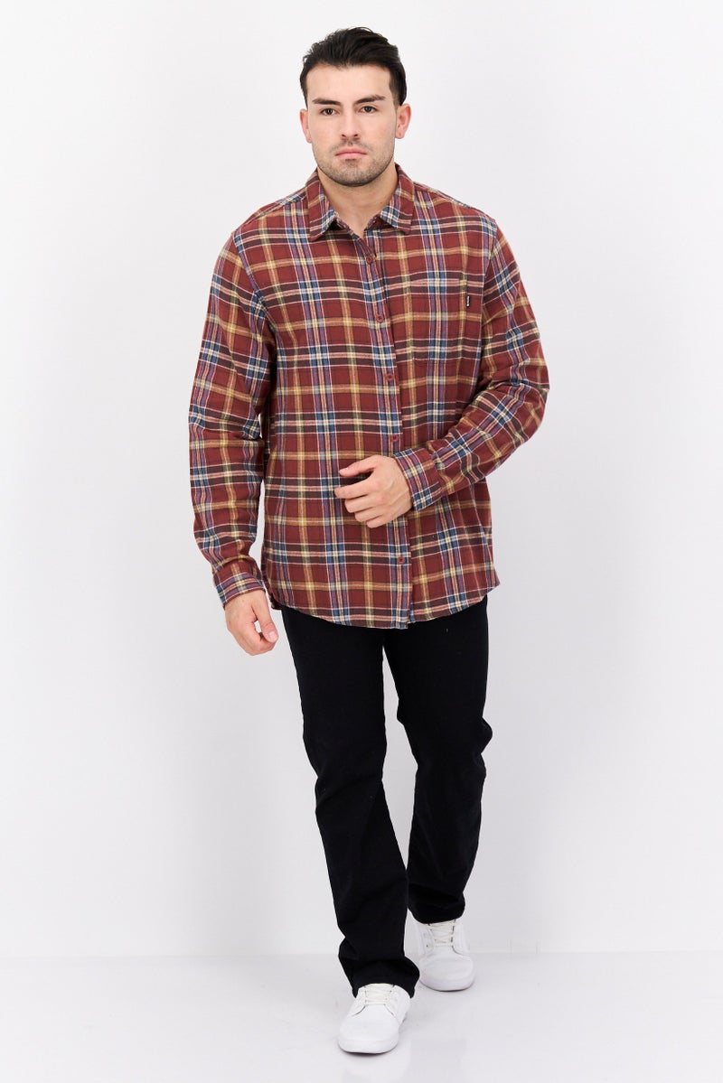 Hurley Men Regular Fit Long Sleeves Plaid Casual Shirt, Multicolor  - Image 3