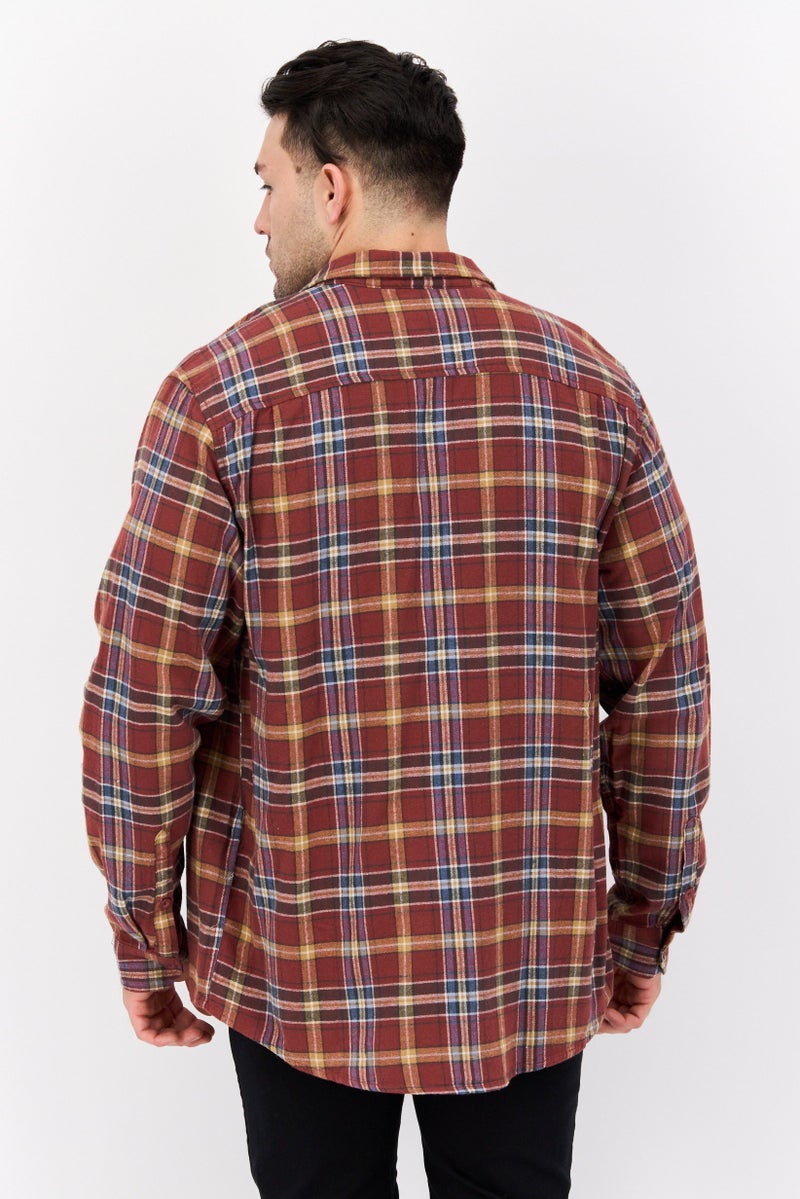 Hurley Men Regular Fit Long Sleeves Plaid Casual Shirt, Multicolor  - Image 2