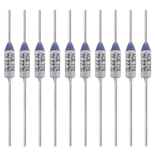 ALLECIN 10PCS 77 Degrees Celsius Thermal Fuse 10A 250V AEC77E Temperature Fuses Cutoffs 10Amp 250Volt 77℃ Fusible - Image 1