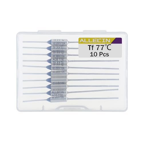 ALLECIN 10PCS 77 Degrees Celsius Thermal Fuse 10A 250V AEC77E Temperature Fuses Cutoffs 10Amp 250Volt 77℃ Fusible - Image 3