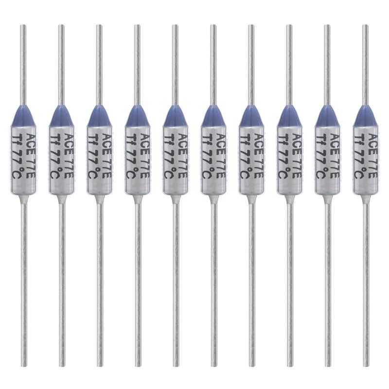 ALLECIN 10PCS 77 Degrees Celsius Thermal Fuse 10A 250V AEC77E Temperature Fuses Cutoffs 10Amp 250Volt 77℃ Fusible - Image 4