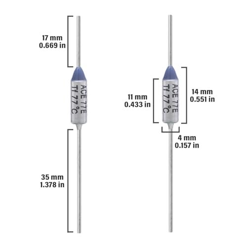 ALLECIN 10PCS 77 Degrees Celsius Thermal Fuse 10A 250V AEC77E Temperature Fuses Cutoffs 10Amp 250Volt 77℃ Fusible - Image 2