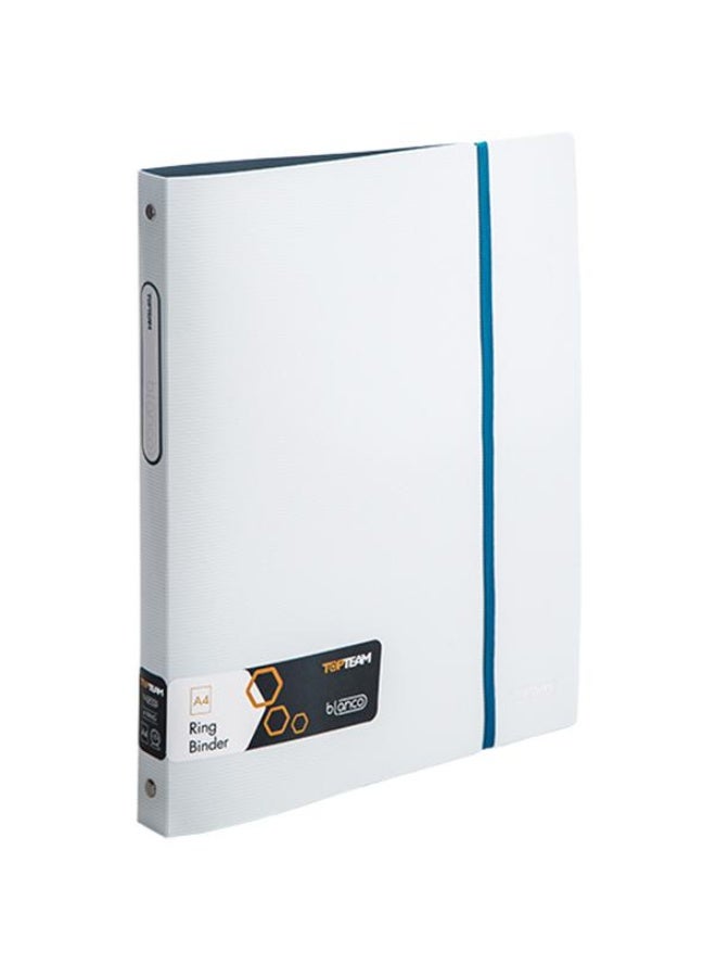 4 "O" Ring Binder 1.00 in ( 2.54 cm )A4 Plastic/Metal White/Blue