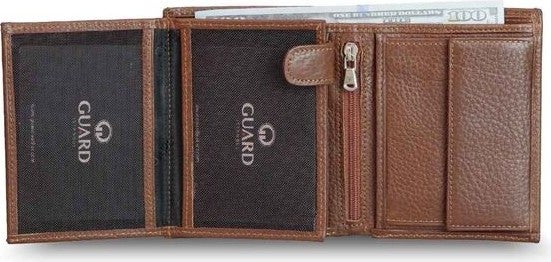 Bead Guard Multi-Compartment Vertical Tan Leather Men's Wallet  - Image 4
