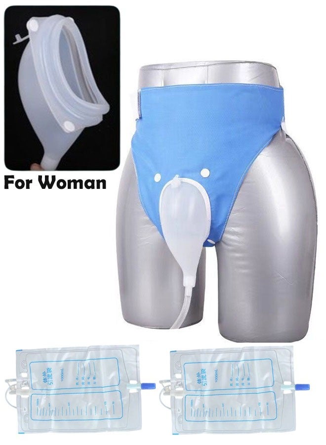 ZCM-HAPPY Silicone Breathable Wearable Urine Collector for Bedridden Patients with Pee Catheter Duct for Women - Image 1