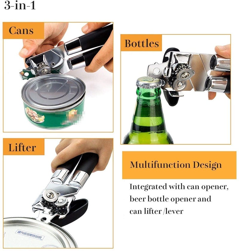 Homava Stainless Steel Multipurpose Manual Tin/Can Opener Tool | 18 X 5.5 X 2 cm | Red - Image 5