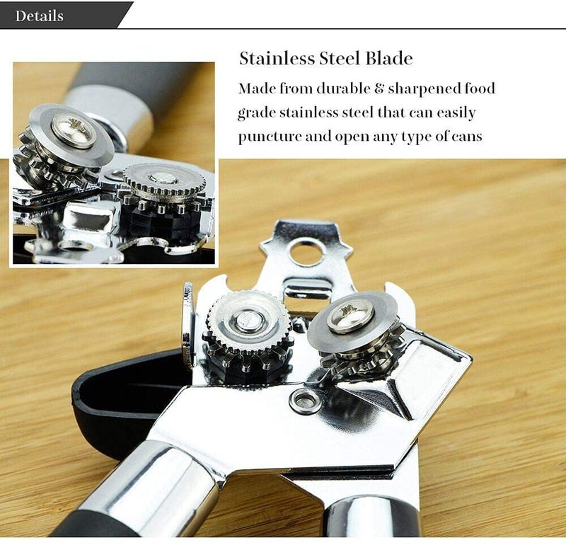 Homava Stainless Steel Multipurpose Manual Tin/Can Opener Tool | 18 X 5.5 X 2 cm | Red - Image 2