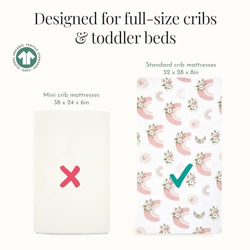 Evolur Rainboho 3 Piece Crib Bedding Set, Machine Washable, Soft and Breathable Toddler Bedding Set, Includes Fitted Sheet, Wearable Blanket and Crib Skirt - Image 3