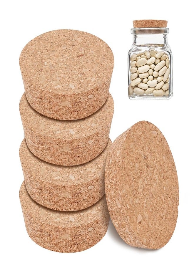 BENECREAT 6pcs Cork Bottle Stoppers, Tapered Design, 3" Diameter, Beige, Conical with Round Top - Image 1