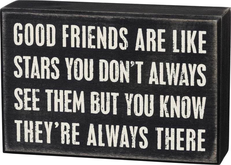 Primitives by Kathy 17423 Box Sign Good Friends Wood 6 x 4