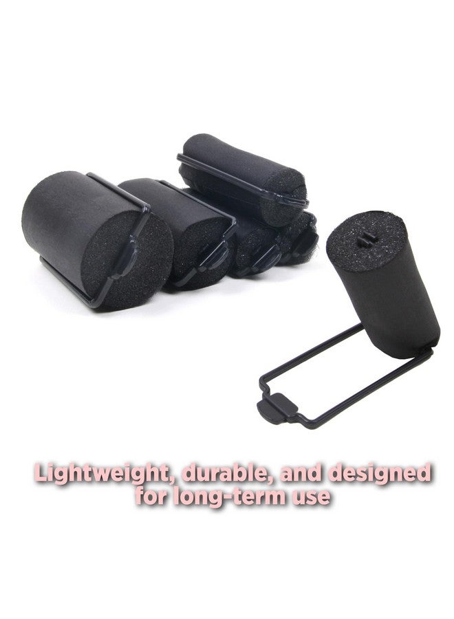 DONNA Silky Satin Foam Rollers 1.25"(D) 6PCS XL Hair Styling Heatless Curlers and Clips for Hairdressing BLACK - Image 3