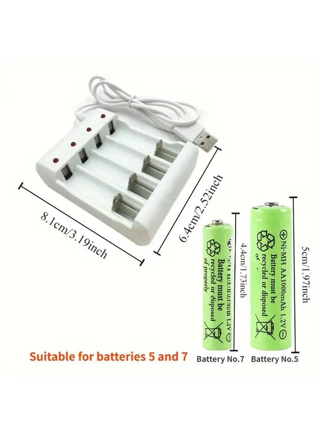 Fast Charging 4 Slot USB Battery Charger Smart AA AAA Compatible 1pc - Image 4