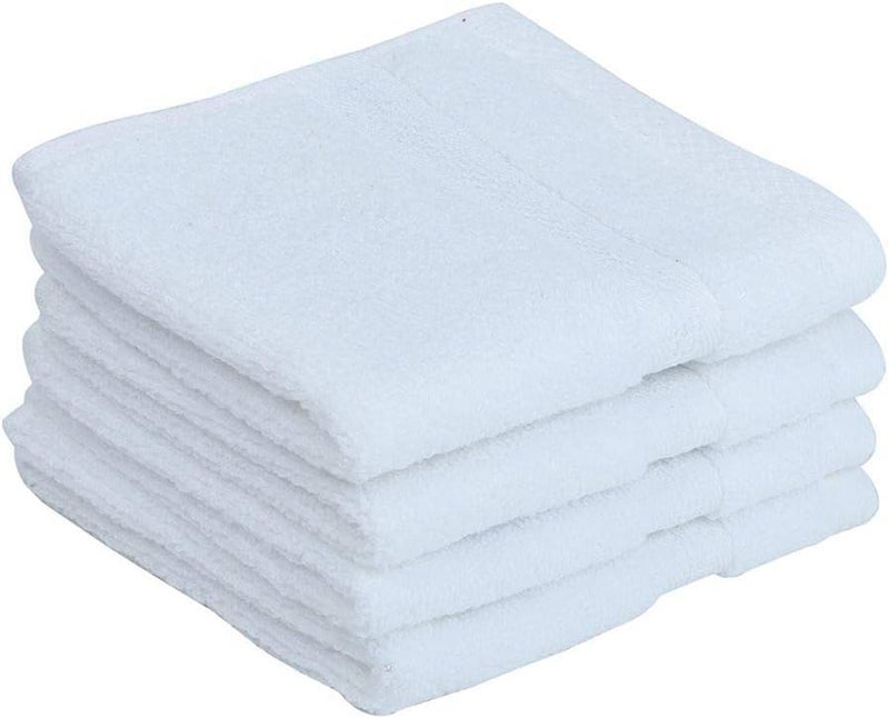 BIANCA Ultra Soft Zero Twist 100% Cotton 4 Piece Face Towel Sets Super Absorbent, Fluffy, AeroCore Organic Technology - for Men, Women, Gym, Kitchen - 500 GSM (Paradiso) - White - Image 1