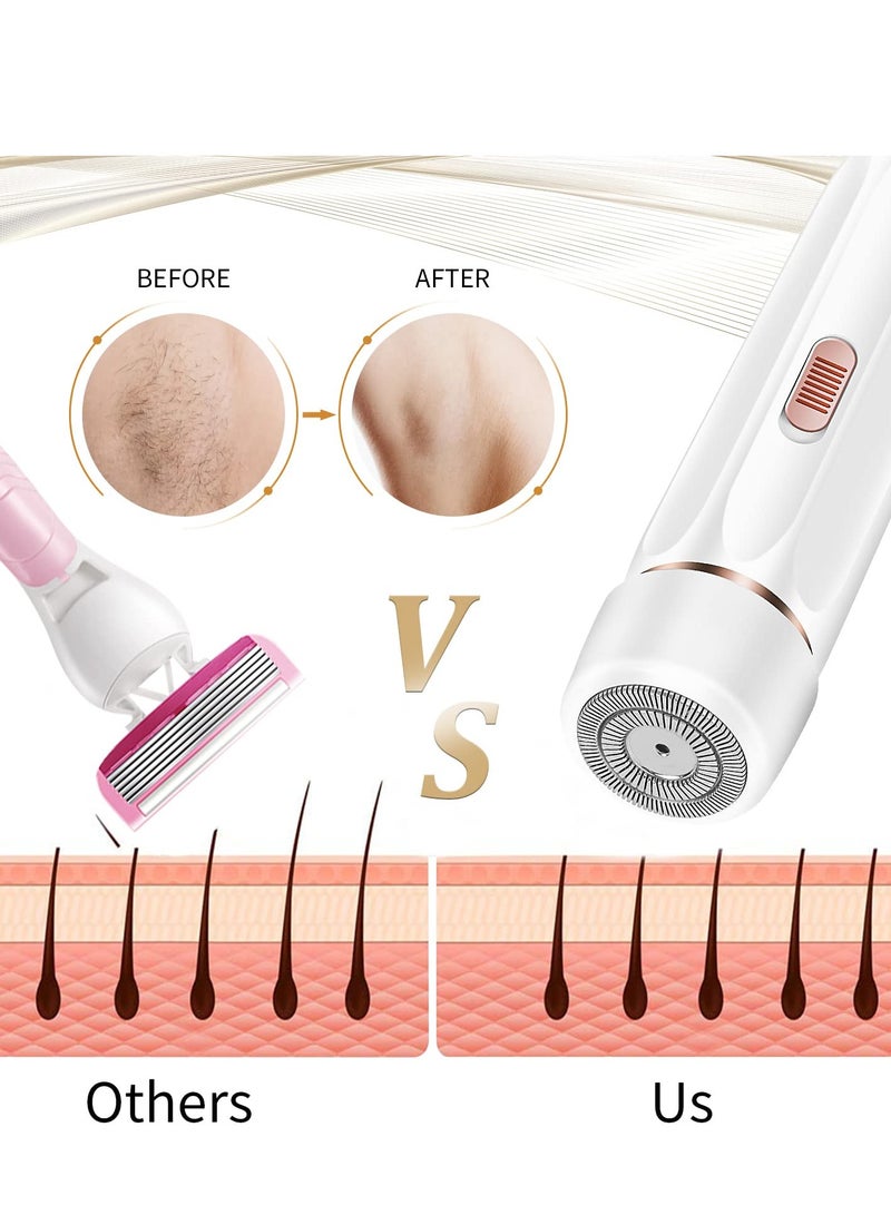 Shaver for Women，Eyebrow Trimmer  Facial Hair Remover for Women, Bikini Trimmer , USB Rechargeable Shaver, Waterproof Electric Face Shaver for Women(White) - Image 5