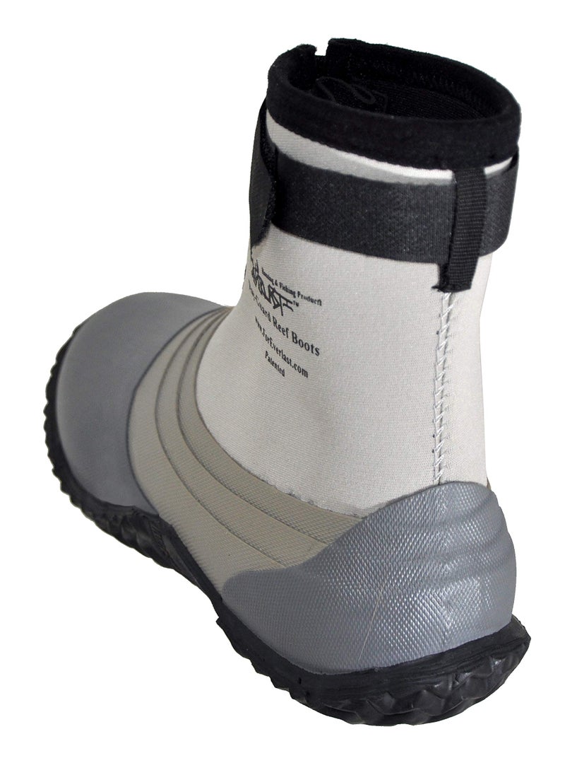 ForEverlast Ray-Guard Reef Wading & Fishing Boots Generation II for Men and Women, Grey, Size 13, Hard Soled Vulcanized Rubber Bottom, Neoprene, Lightweight, Waterproof (YLdAP1012gpMnp) - Image 3