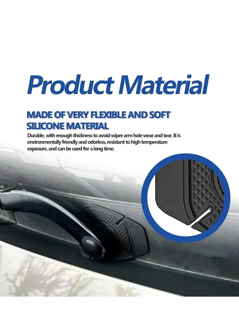Uliova 4PCS Car Wiper Protector Silicone Wiper Arm Cover Dust Leaf Protection Universal Fit Black - Image 4