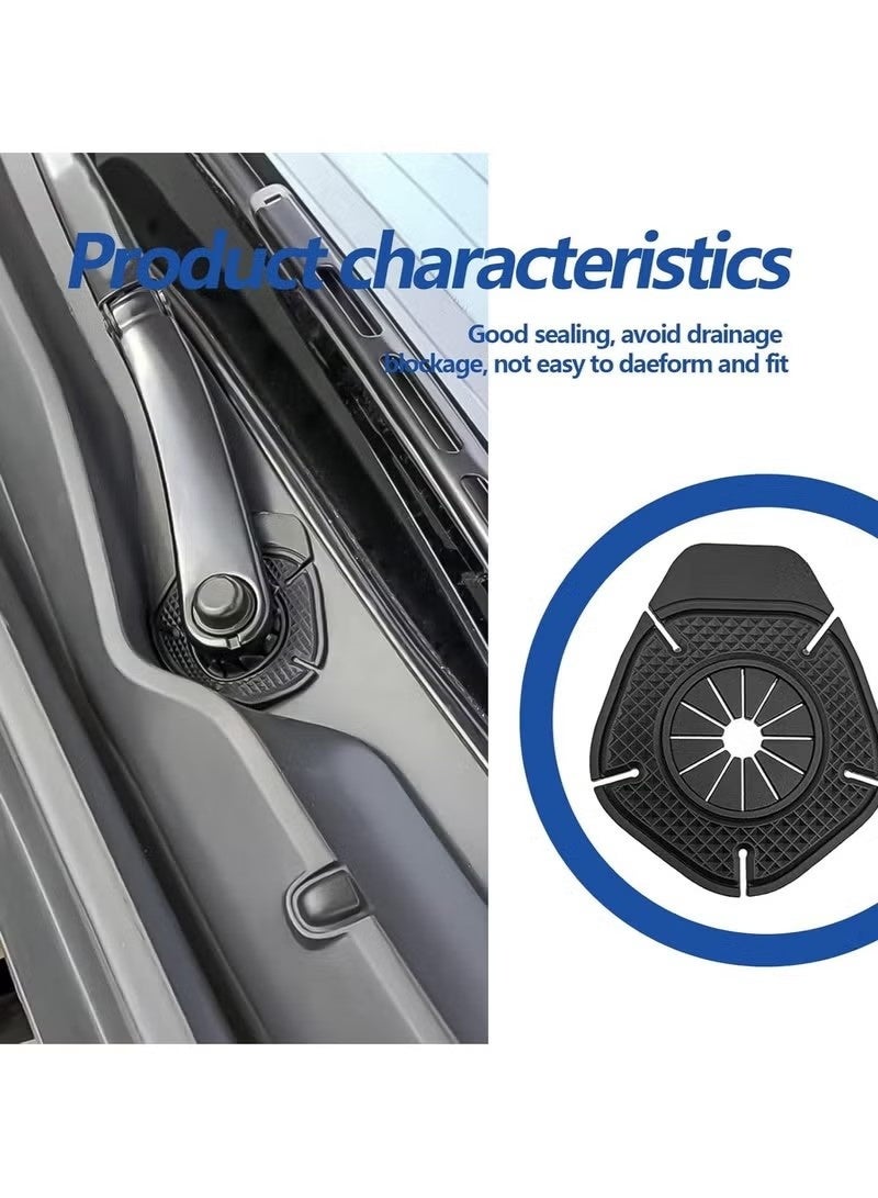 Uliova 4PCS Car Wiper Protector Silicone Wiper Arm Cover Dust Leaf Protection Universal Fit Black - Image 2