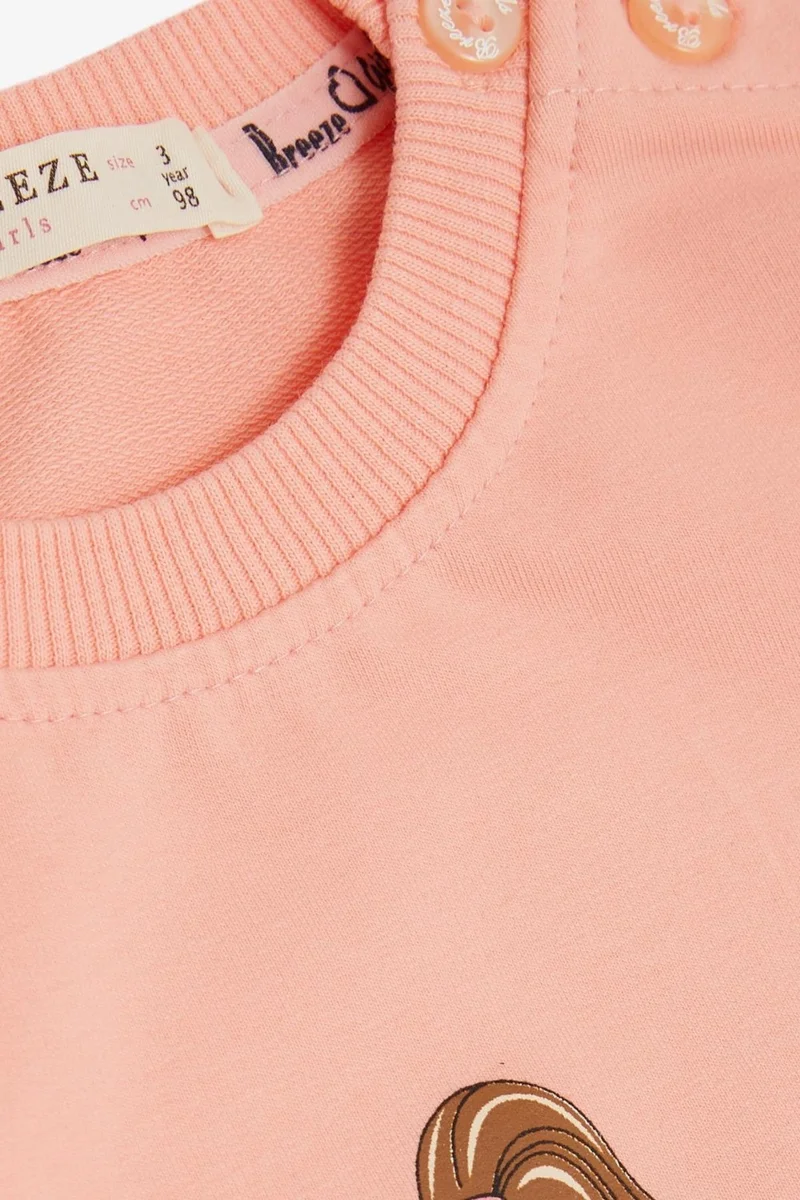 Breeze Girl's Sweatshirt Cool Girl Printed 1.5-5 Years, Salmon