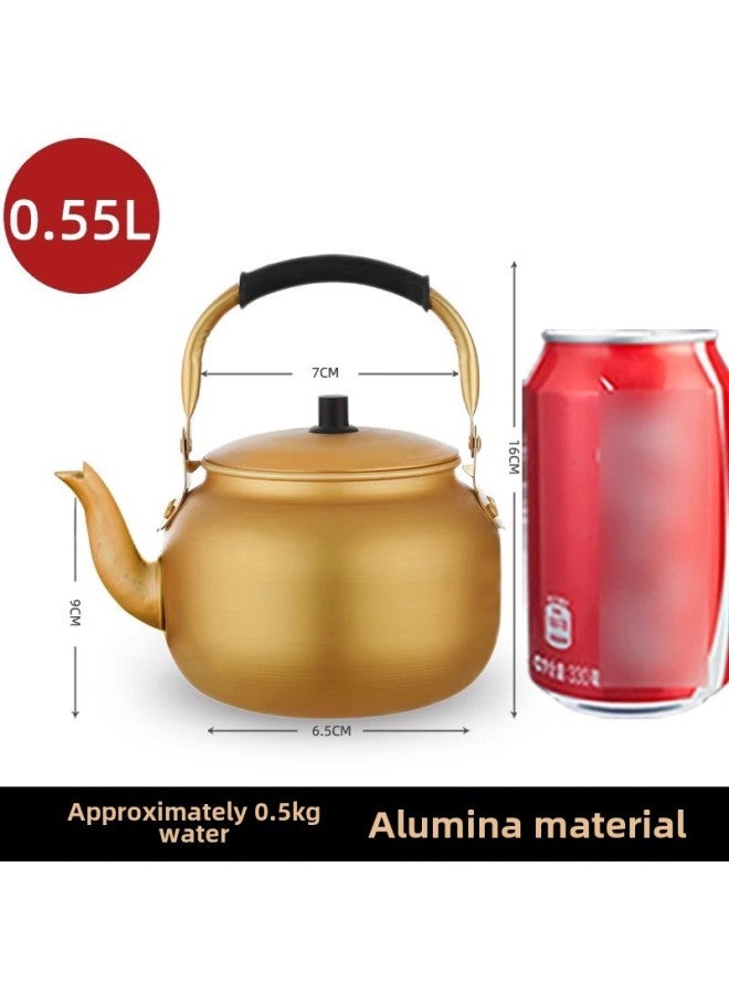 Korean Style Rice Hose Pot Aluminum Yellow Aluminum Pot Kettle Plus Soup Pot Mini Household Open Fire Gas Boiling Teapot Aluminum Teapot-Color:Korean Yellow Pot 550ml-Capacity:0.55l-15l Yellow Aluminum Pot - Image 1