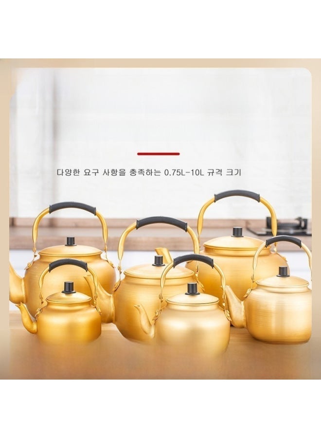 Korean Style Rice Hose Pot Aluminum Yellow Aluminum Pot Kettle Plus Soup Pot Mini Household Open Fire Gas Boiling Teapot Aluminum Teapot-Color:Korean Yellow Pot 550ml-Capacity:0.55l-15l Yellow Aluminum Pot - Image 3