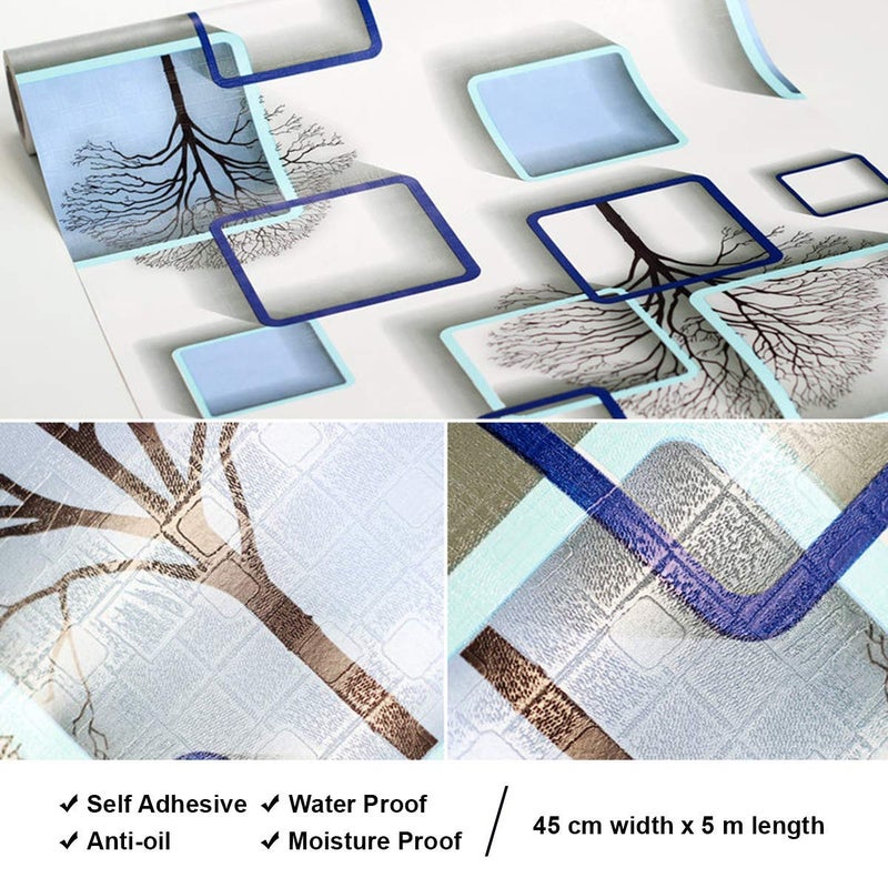 Infinity Decor Wall Stickers DIY Peel and Stick Wallpaper (45 x 500 cm) 3D Frame with Tree Adhesive Wallpaper for Living Room Bedroom Office Hall Furniture - Image 3