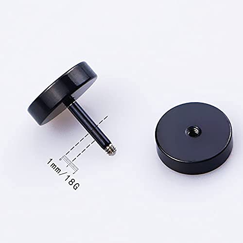 EACHLP Dot Earrings, High Polished Surgical Steel Screw Flat Back 8MM Disc Stud Earrings for Women Men Pack of 5 Pairs(3MM/5MM/8MM Option) (8MM/0.32" Studs) - Image 3