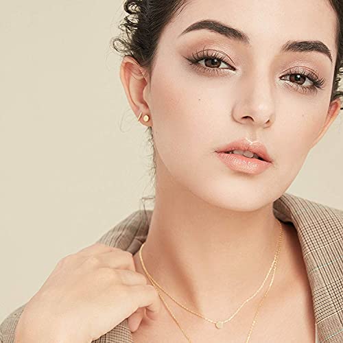 EACHLP Dot Earrings, High Polished Surgical Steel Screw Flat Back 8MM Disc Stud Earrings for Women Men Pack of 5 Pairs(3MM/5MM/8MM Option) (8MM/0.32" Studs) - Image 4
