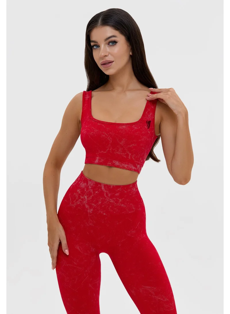 Bona Fide Marble Top Red Marble Sports Bra for Women for Women | Best Price UAE