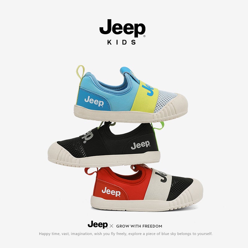 Jeep Baby Slip-On Toddler Shoes 2025 Style Fly Woven Kindergarten Boys Kindergarten Breathable Indoor Shoes - Image 4