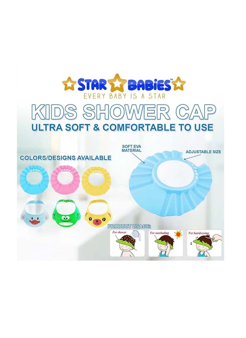 STAR BABiES Star Babies - Combo Pack of 2- Kids Shower Cap with Scented Bag (5 Pcs w/Dispenser) - Green/Black  - Image 4