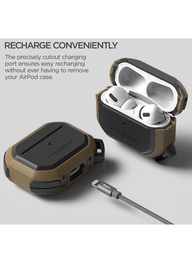 VRS Design - Active for Airpods Pro Case Cover with Carabiner - Sahara Khaki - Image 1