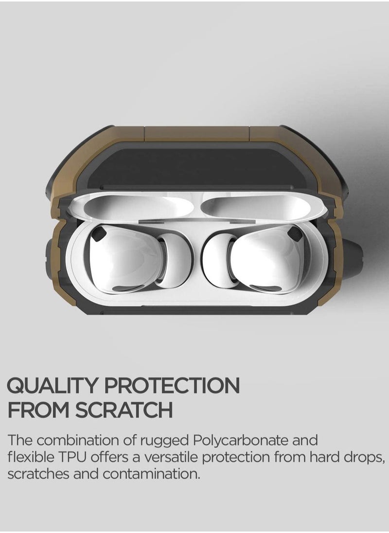 VRS Design - Active for Airpods Pro Case Cover with Carabiner - Sahara Khaki - Image 1