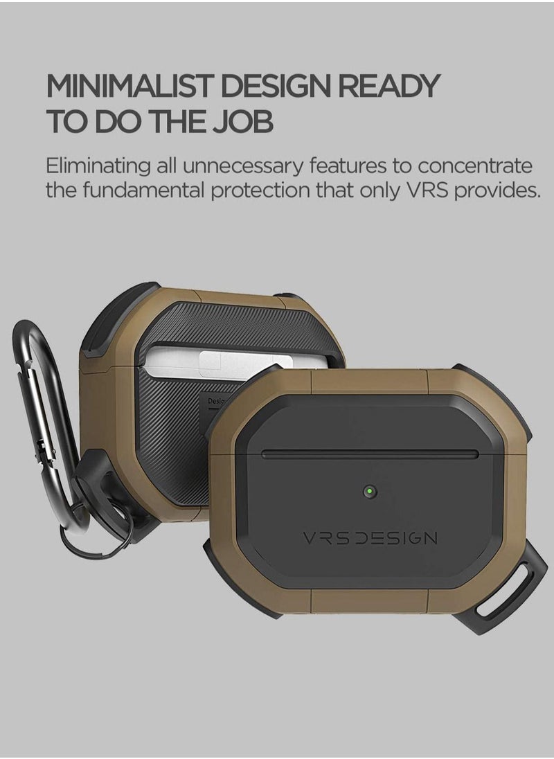 VRS Design - Active for Airpods Pro Case Cover with Carabiner - Sahara Khaki - Image 1