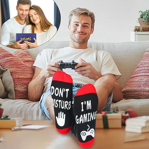 Kelool Do Not Disturb I'm Gaming Socks,Stocking Stuffers for Men Teens Boys,Teenage Boy Mens Gift Ideas,Christmas Gifts for Men,Birthday Gifts for Teen Boys Gamer - Image 3