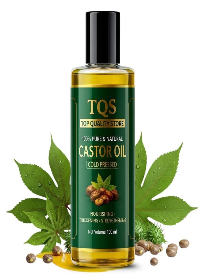 TQS 100% Pure & Natural Castor Oil, Cold Pressed, Nourishing, Thickening, Strengthening, 100ml - Image 1