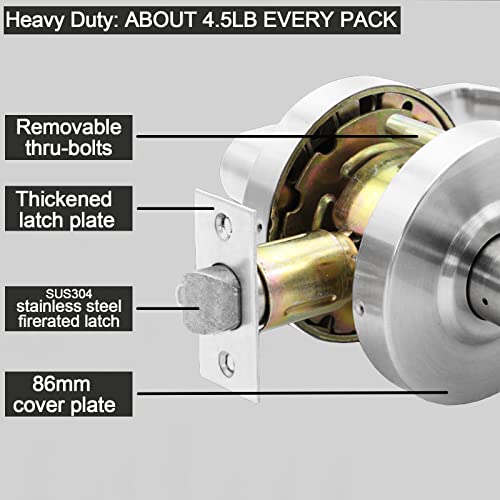 HISAFE Keyed Entry Grade 2 Commercial Door Locks Heavy Duty Office Door Lever, Non-Handed, UL 3 Hour Fire Rated, ADA Compliant, Satin Chrome Finish 26D, 2-3/4''Backset X-XG-ET-70 - Image 2