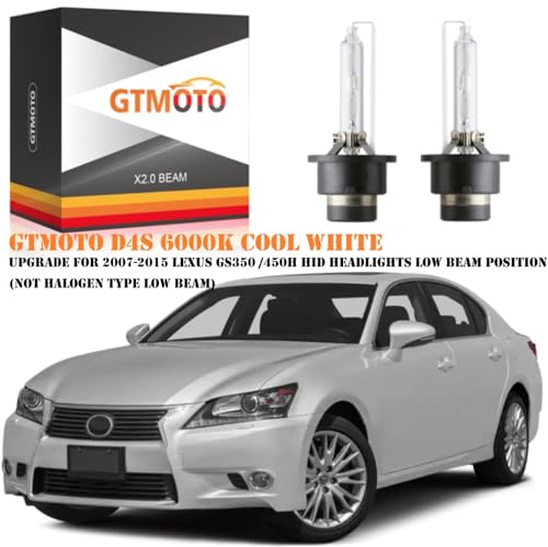 GTMOTO for 2007 2008 2009 2010 2011 2012 2013 2014 2015 Lexus ES350 ES 350 Headlight Low Beam with D4S Xenon HID Bulb Only, GS 350 GS350 AFS Headlamp 90981-20024, 6000K White 35W D4SC1 Light, 2-Pack - Image 2