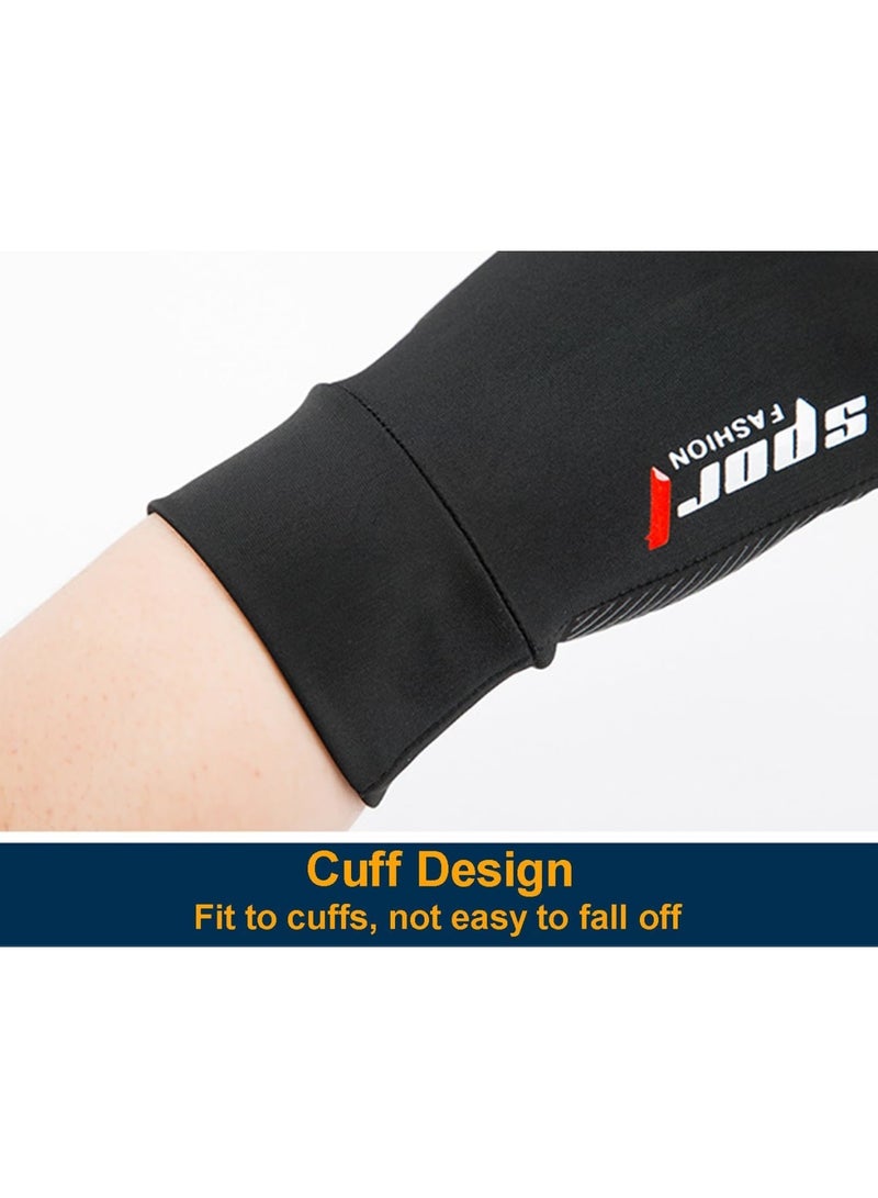 SYOSI Men UV Protection Gloves,Fingerless Fishing Gloves,Non Slip Lightweight Breathable Outdoor Sports Gloves for Driving Hiking Cycling Kayaking Running,Sun Protective Quick Dry Gloves for Men,Black - Image 3