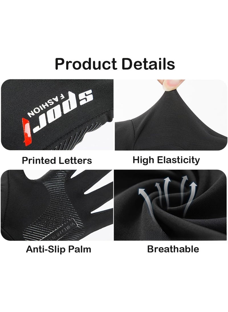 SYOSI Men UV Protection Gloves,Fingerless Fishing Gloves,Non Slip Lightweight Breathable Outdoor Sports Gloves for Driving Hiking Cycling Kayaking Running,Sun Protective Quick Dry Gloves for Men,Black - Image 2