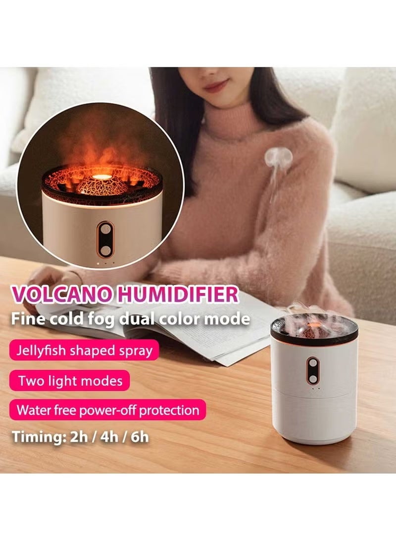 ريبنيو جهاز ترطيب هواء محمول بتصميم بركان وقنديل البحر، منقي هواء عطري، سعة 430 مل، رذاذ ناعم مع مؤقت لتعطير المنزل - Image 3