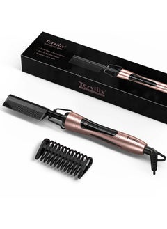 Electric Hot Comb For Lace Front Wigs Pressing Combs For Black Women Hair Antiscald Straightening Comb With Keratin & Argan Oil Infused Teeth Temperatures Adjustable 60 Min Auto Shut Off