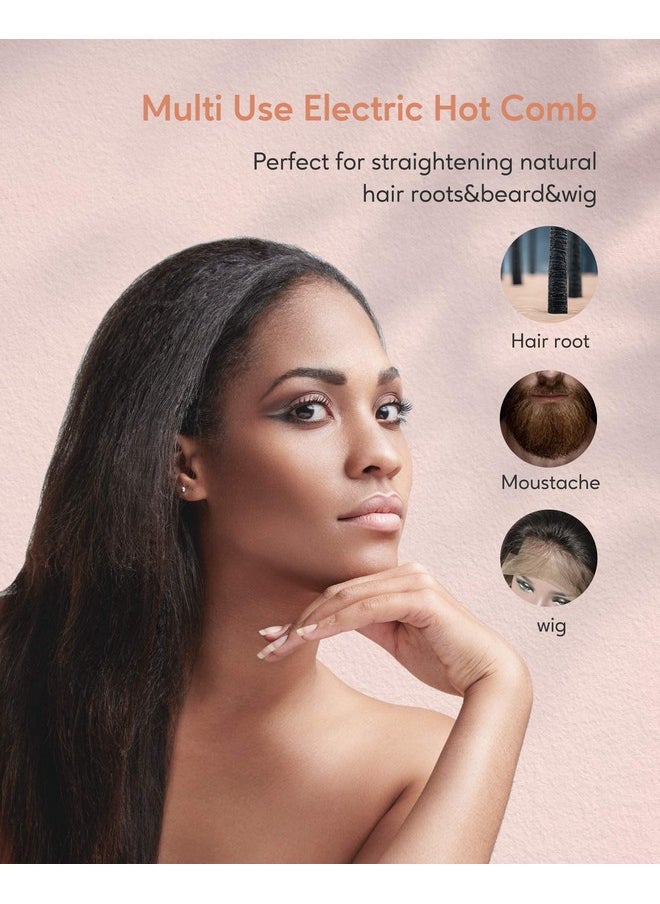Terviiix - Electric Hot Comb For Lace Front Wigs Pressing Combs For Black Women Hair Antiscald Straightening Comb With Keratin & Argan Oil Infused Teeth Temperatures Adjustable 60 Min Auto Shut Off - Image 1