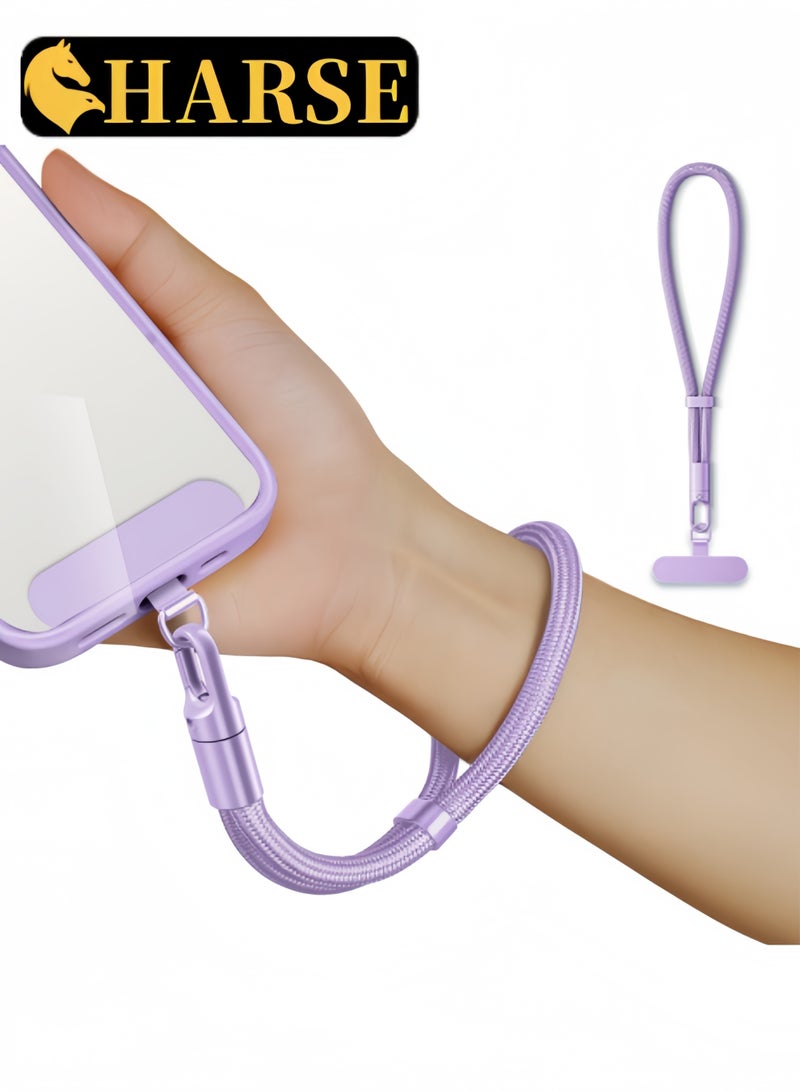 Harse Universal Phone Hand Wrist Strap Lanyard – Multifunctional Anti-Loss Wrist Strap Holder for Smartphones (Purple) - Image 1