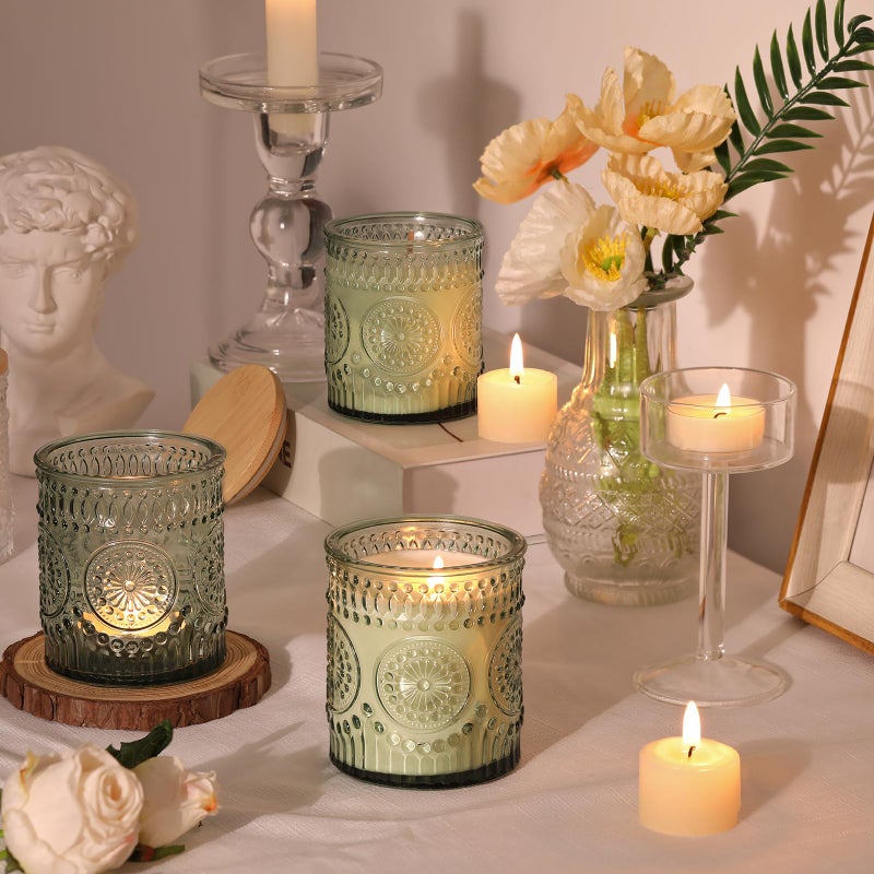 DARJEN 10 Pack Green Candle Jars for Making Candles- 7.5 OZ Empty Glass Candle Making Jars with Bamboo Lids and Labels, Candle Containers Candle Making Jars for DIY Gifts - Image 5
