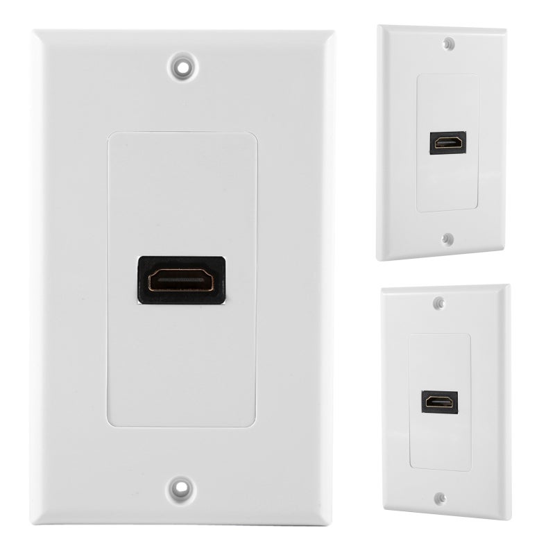 HDMI Wall Plate: Gold-Plated High-Speed HDMI Female To Female Connector - Easy To Install Standard Wall Mount For Home Theater, Business Locations - Image 2