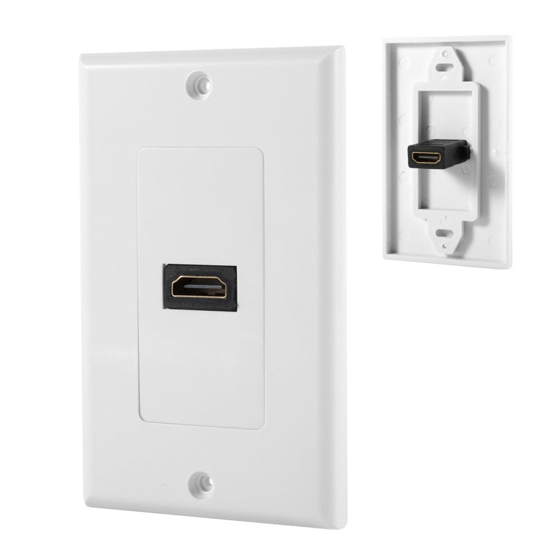 HDMI Wall Plate: Gold-Plated High-Speed HDMI Female To Female Connector - Easy To Install Standard Wall Mount For Home Theater, Business Locations - Image 5