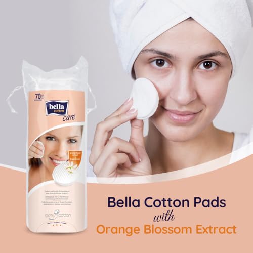 Bella Cotton Pads - 70pcs | Pack of 2 | D- Panthenol & Orange Blossom Extract | Soothes skin | Makeup Removal & Cleansing Pads | Skin friednly | Soft & Gentle| Daily use - Image 5