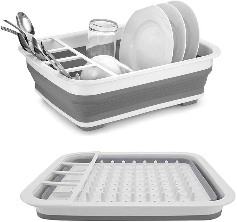 COLBEX Collapsible Dish Drying Rack Foldable Dish Rack Portable Dish Drainers for Kitchen Counter Collapsible Over The Sink Dish Drainer Drying Rack for RV Camping Marine Dish Tub and Washing Basin - Image 1
