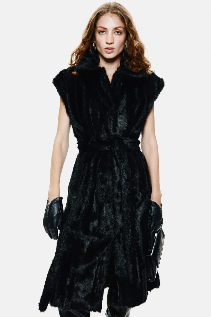 اتش اند ام جيليه طويل بحزام خصر مربوط