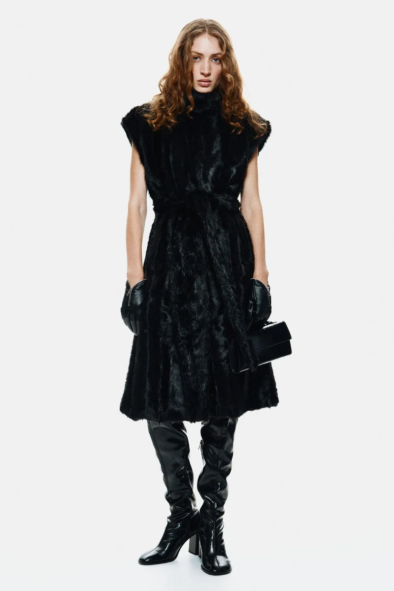 اتش اند ام جيليه طويل بحزام خصر مربوط